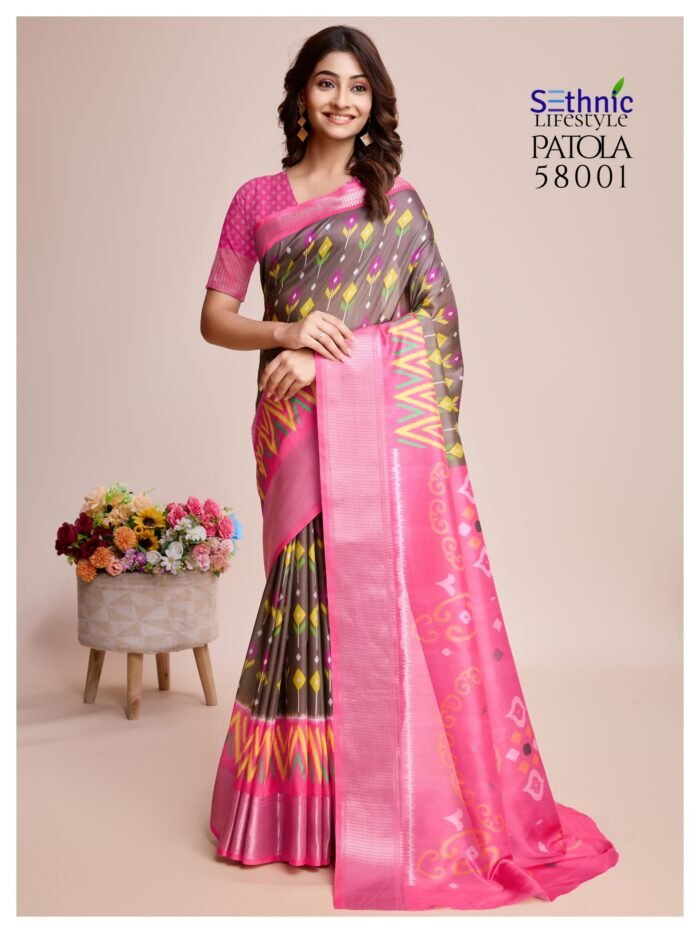 Sethnic Lifestyle Patola Soft Dola Silk Saree